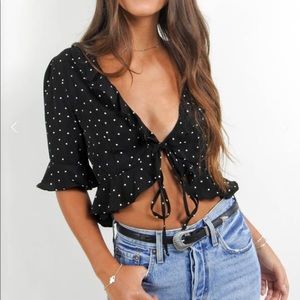 Grey Bandit Polka Dot Top